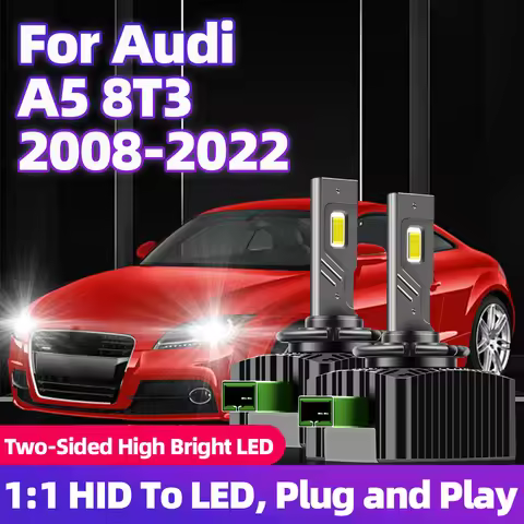 For Audi A5 8T3 2008 2009 2010-2022 LED Headlights D3S Plug&Play 1:1 HID Turbo Car Auto Bulb Headlam
