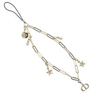 二手 Christian Dior Charm Star Logo 手機掛繩，帶有金色金屬星星