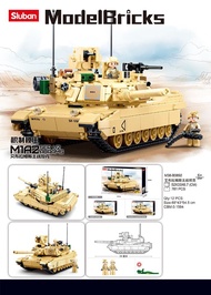 Modern US Military M1A2 Tank F-16 Fighter Jet Assembly Model Toy Birthday Gift Educational Building