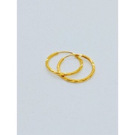 Anting - Anting Bulat D4 Emas 916 tulen / Subang Donut / Earrings 916 Original Gold