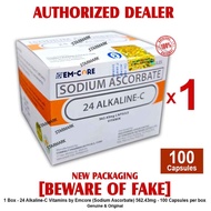 24 Alkaline C Vitamin Vitamins by Emcore 100 Capsules per box Sodium Ascorbate AUTHENTIC - 1 Box