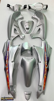ชุดสีเวฟ 125s 2002 หัวเถิก สีเทา พร้อมสติ๊กเกอร์ พลาสติกงาน ABS