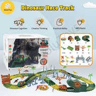 Dinosaur Race Track Electric Rail Car Track Racing Toy Set DIY Assembly Building Block Race Track To