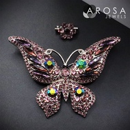 AROSA JEWELS Wildlife Series Butterfly 2-in-1 set brooch pin kerongsang B9-02 (6.9cm x 4.7cm)