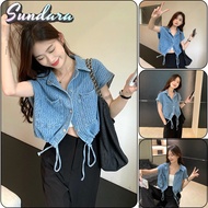 Spring And Summer Women'S Casual Loose And Versatile Denim Vest Korean Style Drawstring Waist Cinchi