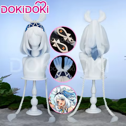 IN STOCK Mualani Wig Game Genshin Impact Cosplay Wig DokiDoki Women Cute White Long Hair Natlan Mual