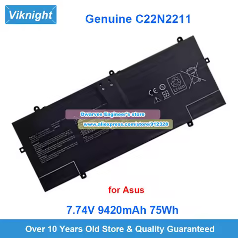 Genuine C22N2211 Battery 0B200-04400000 7.74V 9420mAh 75Wh for Asus Zenbook 14 2024 OLED UX3405 UX34