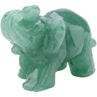 Watris Veiyi Patung Gajah Jade Asli 2 inci, Hiasan Gajah Hijau, Patung Gajah Berukir, Patung Gajah K
