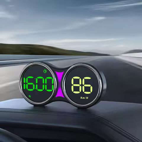GPS Dual HUD Display 4 Inch KM MPH Switch Overspeed Alert Mileage Night Driving USB Car