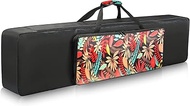 NKTM 88 Key Keyboard Case, 53.5"x12.6"x6.3" Electric Keyboard Bag Piano Gig Bag with Handles and Adjustable Shoulder Straps Keyboard Gig Bag - Flower Pattern