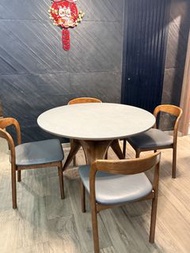 實木圓桌餐桌椅組合