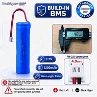 Doublepow ICR 18650 1200mAh 3.7V Li-ion Battery with Protection Board Wire Plug