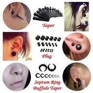 ℜ-ℜ 14G-00G Ear Gauges Expander Set Acrylic Tapers Plugs Silicone Tunnels Body Piercing Jewelry Spir