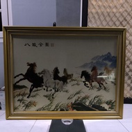 8 HORSES CANVAS PAINTING TAKE LUCK