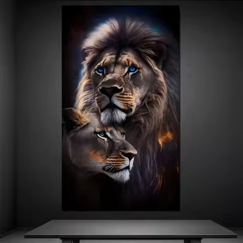 Lion Family Diy 5D Diamond Painting Kits Full Square Round New 2025 Full Diamond Mosaic Embroidery B