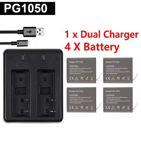 3.7V 1050mAh PG1050 Rechargable Li-ion Battery For EKEN H9 H8 PRO SJ4000 SJ5000 SJ6000 WIFi SJCAM Sp