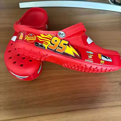McQueen Cartoon Slippers - Waterproof EVA Beach Sandals with Breathable Holes Adult Casual Outdoor S