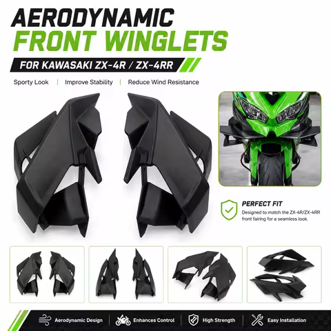 Motorcycle GP Front Spoiler Winglet Fairing Cover Racing Accessories Compatible With Kawasaki ZX4R Z
