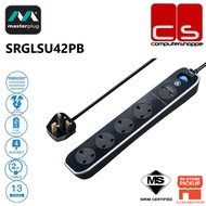 Masterplug Surge Protector 4 Gang 2 USB 2 Meter Extension Leads - SRGLSU42PB