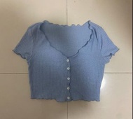 Shein blue crop top