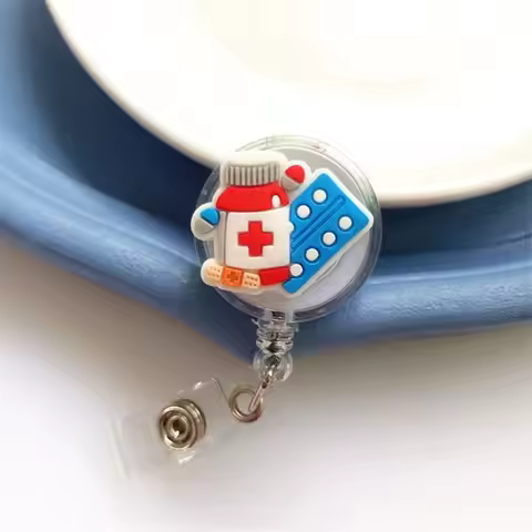 ID Card Holder Nurse Badge Reel Name Tag Work Card Retractable Badge Holder Chest Card Exhibition Ca