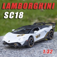 New Diecast 132 Model Car Miniature SC18 Racing Paint Metal Vehicle Pull Back Supercar for Children Collected Gifts Hot Toys
