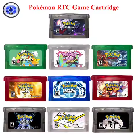 GBA English Game Cartridge ,RTC Pokemon Eclipse ，Fusion 3，Cawos，Fused Dimensions ，Fuligin， Perla，top