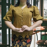 SHOOPI ATASAN KATUN BOLONG KANCING DEPAN WANITA TERBARU 2023/BLUS KATUN/BAJU KEBAYA KATUN BANGKOK