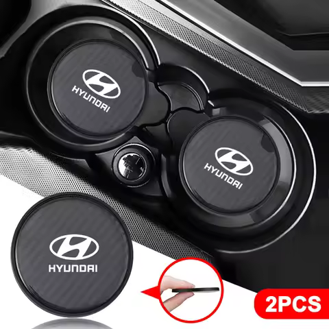 2pcs Car Silicone Coaster Water Cup Anti-slip Mat Accessories For Hyundai Creta Ix35 Ix45 I10 I30 Tu