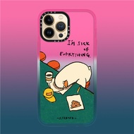 CASECASE X I'm sick of everything Black Edge Red Orange Gradient Candy Color For iPhone 15 14 13 12 