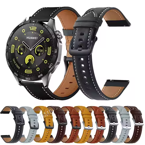 For Huawei Watch 4/3/Buds/Ultimate Smart Watch Band 22mm Leather Bracelet For Huawei GT 4 3 2 46mm/G