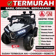 Mobil Aki Anak EMT-7704 Jeep Exotic Ban Karet Ukuran Besar + Remote