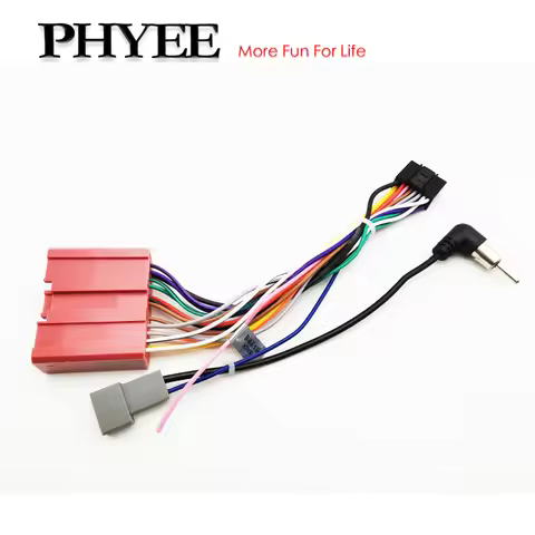 Wiring Harness Adapter 16 Pin Plug to 24 Pin Connector Radio Antenna Jack Car Android Head Unit Cabl