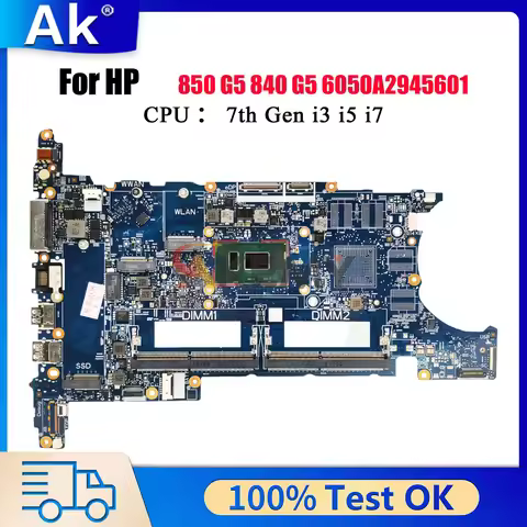 6050A2945601 For HP EliteBook 840 G5 850 G5 Laptop Motherboard L15516-601 L15517-601 With i5 i7 8th 