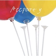 White Balloon Sticks + Cups 50 Pcs Balloon Stem/s Balloon Handle/s