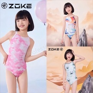 Zoke Girls Kids One Piece Swimsuit Anti Chlorine Hydrophobic Sun Protection Professional Swimwear Tr