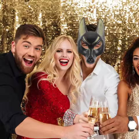 Halloween Anubis Mask Ghost Wolf Head Horror Costume Prop for Masquerade Party Retro Cosplay Vintage