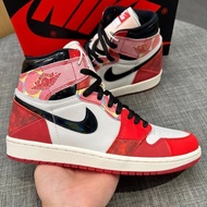 NK Puro Original AJ1 Mid High Basketball Shoes Obsidian Panda University Blue Black Red Toe Soot Men