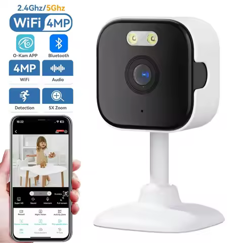 5MP 2.4G/5G WIFI Indoor PTZ Security Camera With 5X Zoom Two Way Audio Human Detection O-Kam Pro App