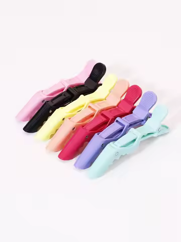 6pcs Crocodile Hair Clip Design Claw Shaped Hair Clip Salon Hair Clip Hair Accessories Makeup Clip,
