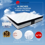 [INNDESIGN.SG] Dream 10" Pocketed Spring Mattress With Syn Latex (Fully Assembled and Free Delivery)(Single/Super Single/Queen/King)
