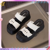 NYC Kasut Perempuan Casey Slip-On Wedges Sandal -N72413-TF02SV-1-BLACK