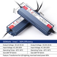 Power Supply DC12V 24V 500W Lighting Transformers Led Driver For Led Strip