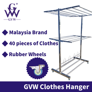 GVW KING Foldable Mobility Stainless Steel Clothes Hanger / Clothes Drying Rack Shoes Rack / Rak Pen