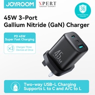 JOYROOM JR-TO1 45W GaN 3 Ports Charger/Type C/USB A/Type C Charger/USB Charger Fast Charging 45W For