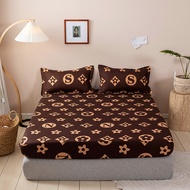 Heureux hot sell cadar fitted bedsheet single queen king size cotton fabric Brown flowers pattern