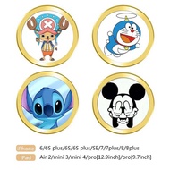 Cartoon Stitch（Gold） Fingerprint Button Sticker Touch ID for IPhone 12 Pro Max 6plus 8plus XS Max IPad Pro Home Button Sticker