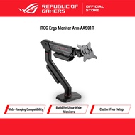 ROG Ergo Monitor Arm AAS01R – Mechanical Spring Monitor Mount with Desk Clamp and Grommet Mount, Hol
