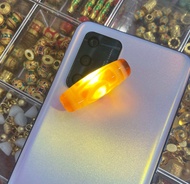 Dzi 1 mắt màu vàng ngả nâu đỏ vip làm vòng đá tự nhiên