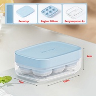6 SEKAT Cetakan Es Batu Cokelat Jelly Mode Tekan Press Dengan Wadah Tempat Penyimpanan Ice Cube Cont